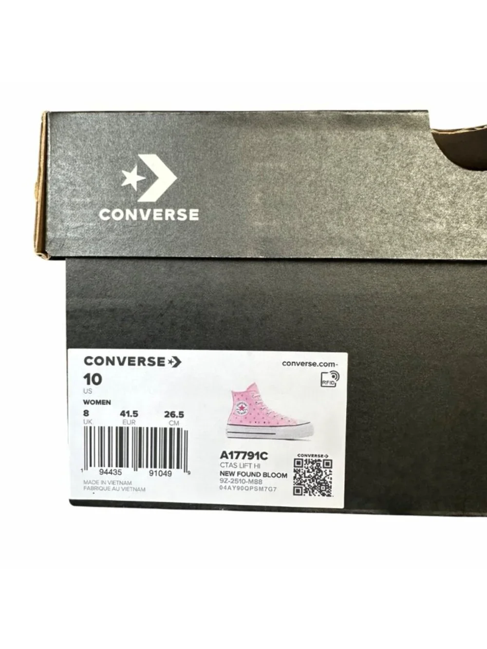 ⭐Converse CTAS Lift Hi Embroidered Stars 10 Women's Shoes Sneakers Pink A17791C